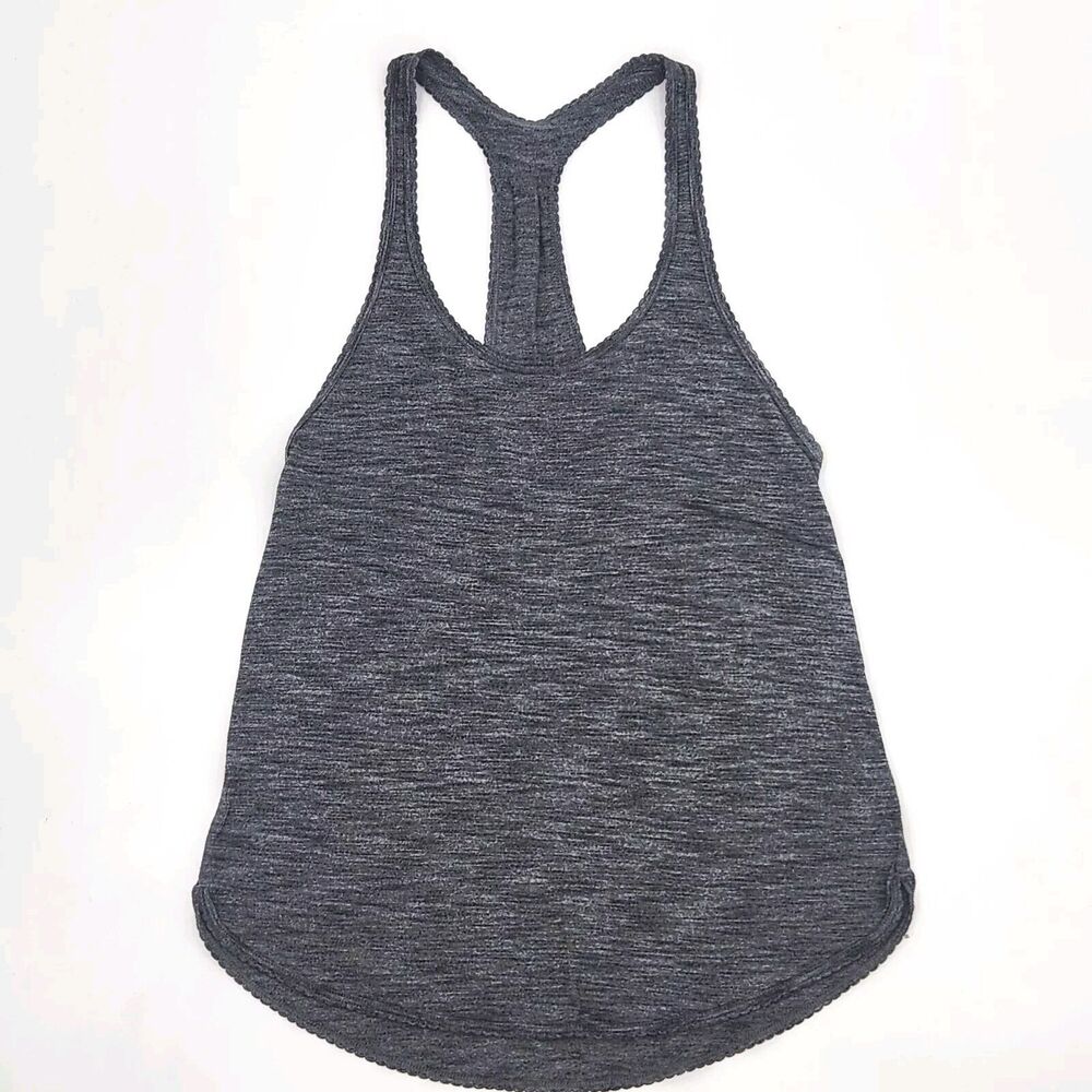 Lululemon 105 F Singlet Tank Top Shirt Heathered Grey Gray Women's Size 6